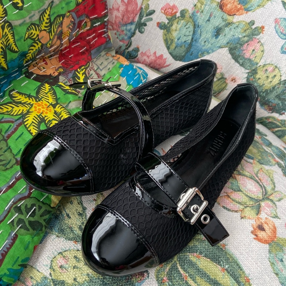 Schutz Free People Patent Black Leather Flats 7.5 EUC